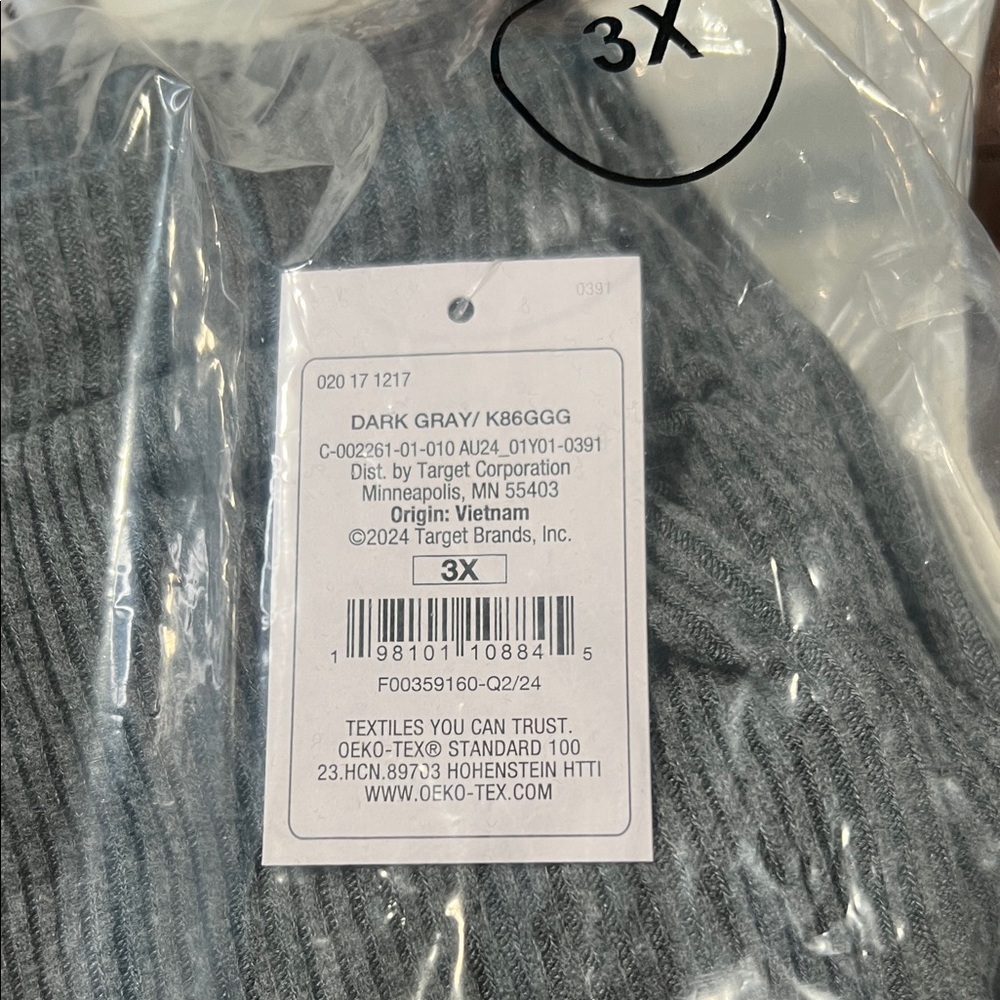 3X Lounge Target Dark Gray Ribbed lounge joggers
